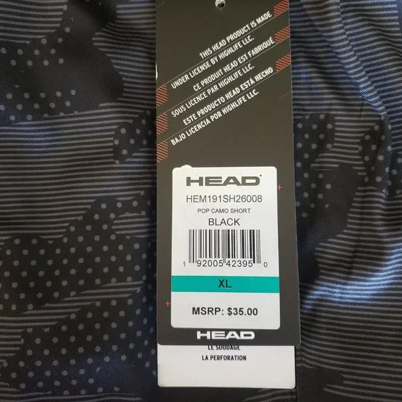 HEAD Men's Pop Camo Athletic Short - Black Camo - Picture 6 of 9